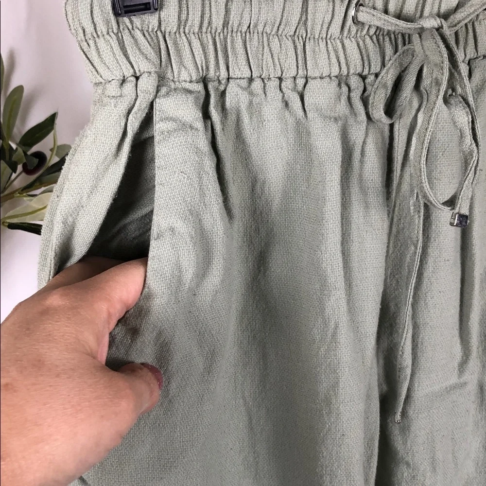 Zara Sage Green Drawstring Jogger Pants Sz XS (B5)